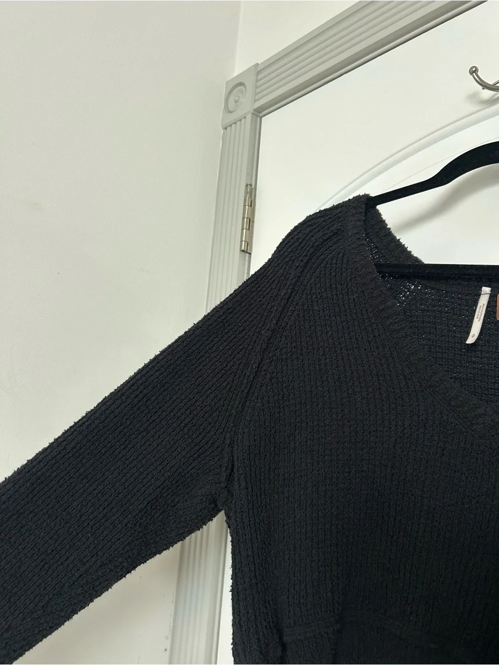 Free People Revolve High Low V Cozy Knit Sweater Size Small Boho Chic 90s Preppy